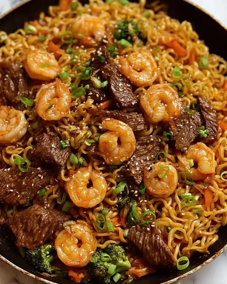 Shrimp and Steak Udon Noodles in Teriyaki Sauce Recipe