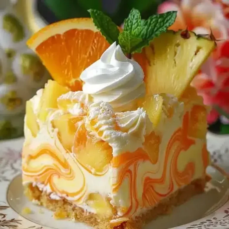 Pineapple Orange Swirl Cheesecake Recipe – Refreshing Dessert