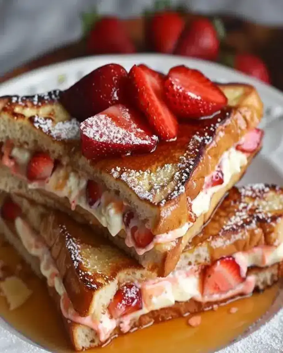 Strawberry Cheesecake French Toast Plated Deliciously