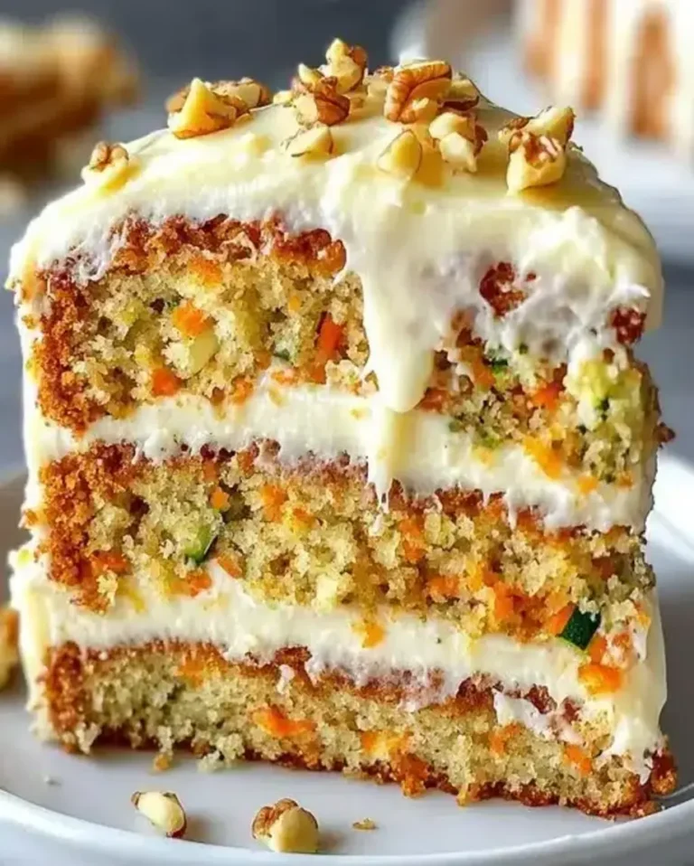 Moist Carrot Zucchini Cake with Cream Cheese Frosting