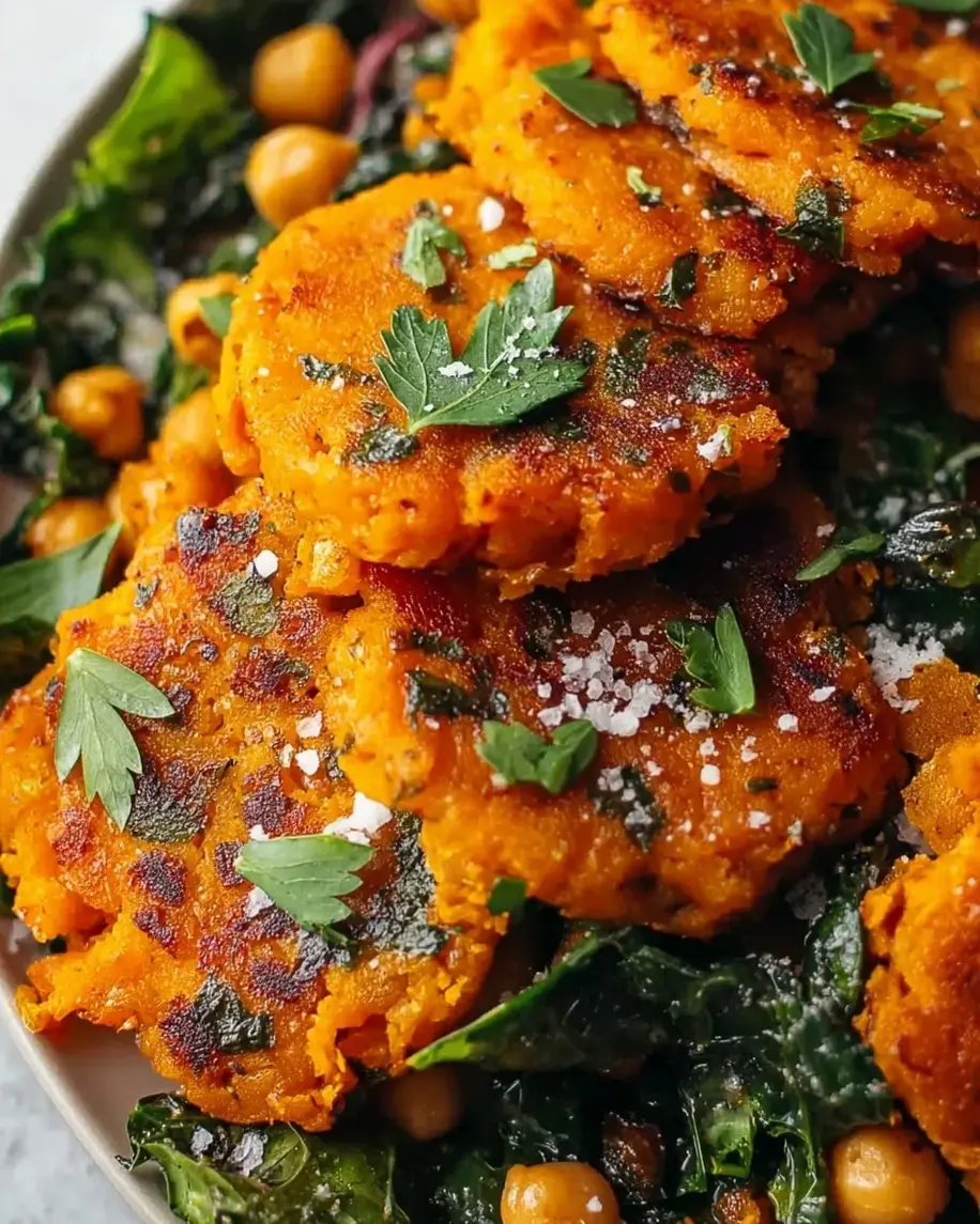 Crispy Chickpea & Sweet Potato Fritters Recipe