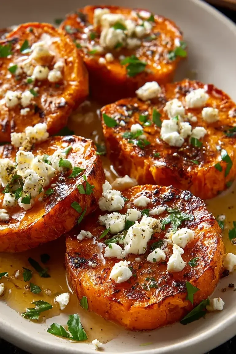 Roasted Sweet Potato Rounds with Honey & Feta