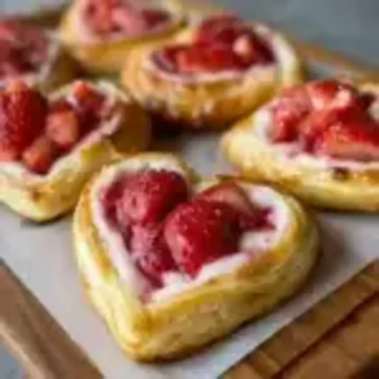 Delicious Strawberry Cream Cheese Heart Danishes for Valentine’s Day Desserts