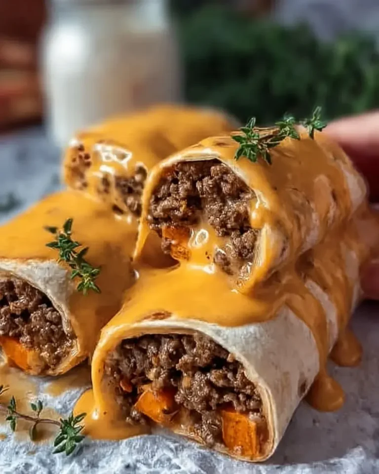 Cheesy Ground Beef Wrap with Creamy Sauce Recipe