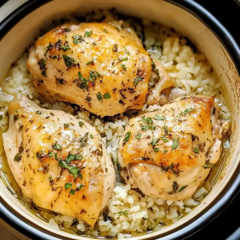 Slow Cooker Lemon Herb Chicken and Rice