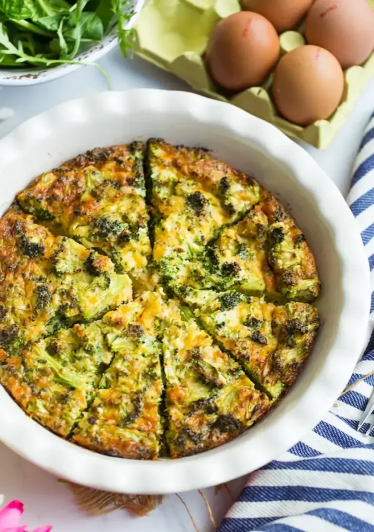 Broccoli Cheddar Crustless Quiche