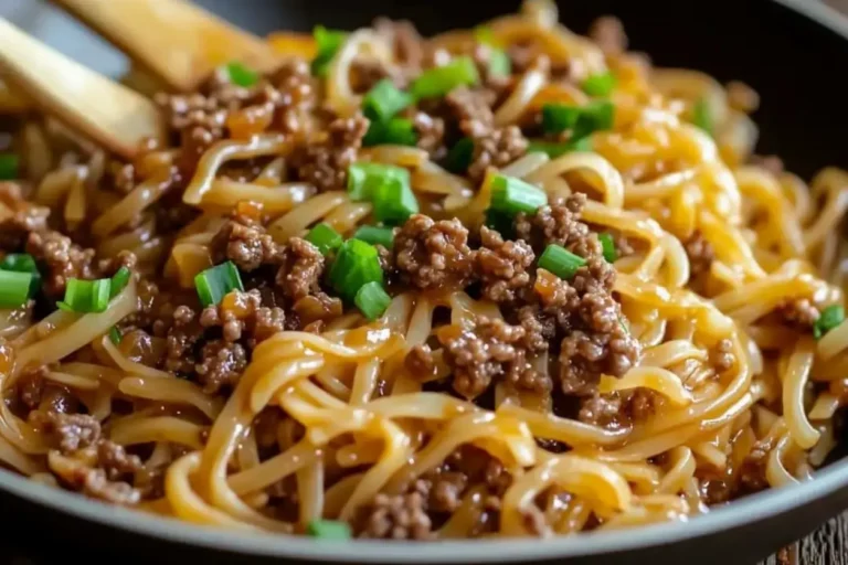 Mongolian Ground Beef Noodles Recipe