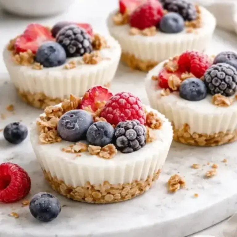 Frozen Yogurt Granola Cups with Berries