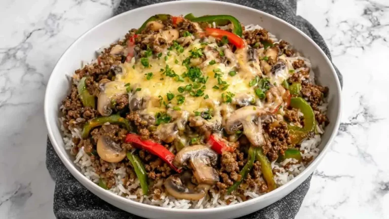 Ground Beef Philly Cheesesteak | One-Pan Meal Prep