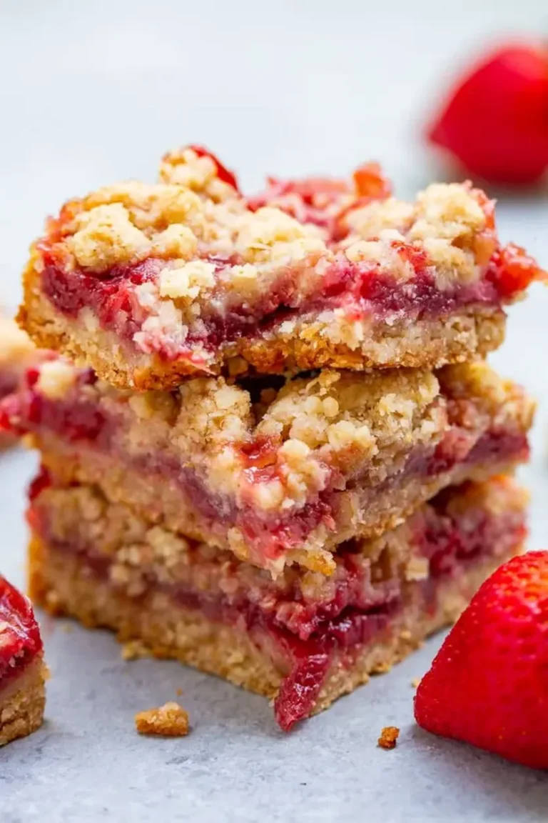 Strawberry Oatmeal Crumble Bars