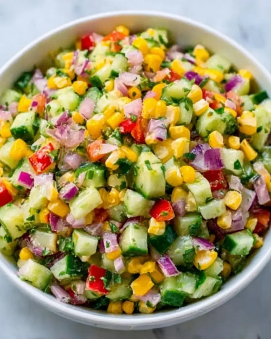 Corn Salad with Lime and Fresh Vegetables Recipe