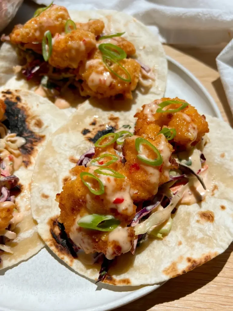 Air Fryer Bang Bang Shrimp Tacos